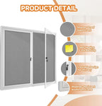 Enclosed Bulletin Board with Locking Door, Outdoor Bulletin Board Weatherproof, Lockable Display Case for Home, Office, and Community Use(31.5" L x 43.3" W Gray)