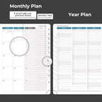 IN-LUXPRO Planner 2026 Daily Weekly and Monthly,8.5"x6.5",12 Months Spiral Bound Calendar Agenda with Self-adhesive Pen Holder,2026 Appointment Book with Vegan Leather Soft Cover,Black