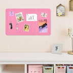 Vuzvuv Pink 28"x16" Large Cork Board with 50 Push Pins & Sticky Notes, Self-Adhesive Bulletin Board for Wall, Felt Pin Vision Board for Paste Notes,Schedules Offices Home