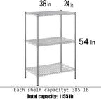 Regal Altair 24" Deep x 36" Wide x 54" Height Wire Shelving Kit | 3-Tier | NSF Commercial Storage Rack Unit