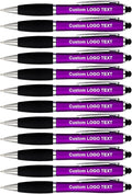 HEYZARDA Personalized Pens with Name Text Icon Logo Engraved for Business Office Custom Ballpoint Pen 50 100 Pcs Optional, Purple