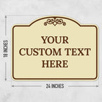 Custom Decorative Sign, Personalized Metal Sign for Business, Driveway, Home, Airbnb, Office Door Plaque, Brown Border Sign, 18x24 Inches, ACM, Fade Resistant, Made in USA by Sigo Signs