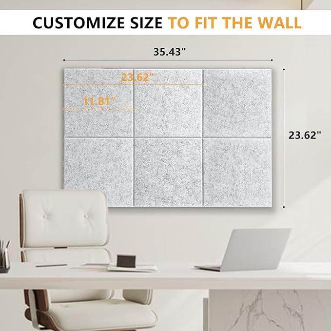 Large Cork Board Tiles for Wall with Push Pins, Removable 36" x 24" Bulletin Board Sets, Adhesive Pin Board | Magrowill 6 Packs Felt Panels for Office Home Classroom Dorm Interior Wall Decor