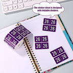 500pcs 2026 Year Stickers, 5x2.5cm/1.97x0.98in 26 Year Colored Self-Adhesive Chart Stickers File Folder Labels for Office Supplies (Night Purple)
