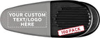 100 Magnetic Memo Holders Set - Customizable Text, Logo - Large Clip, Plastic - Silver Black