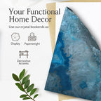 Nature's Decorations Agate Bookends - A Quality Teal Geode with Non-Skid Rubber Bumpers for Shelves, Office, Home Decor - Heavy Duty Cool Crystal Stone (2-3 LB)