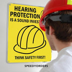 Custom Metal Signs, Personalized Aluminum, Customized Safety, Business Signs, Waterproof Outdoor, White Aluminum (Yellow, 18x12 In)