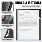 Teling 48 Pcs Clear Front Report Covers with Prongs Plastic Presentation Folders 3 Prong Resume Portfolio Folder for School(Black)