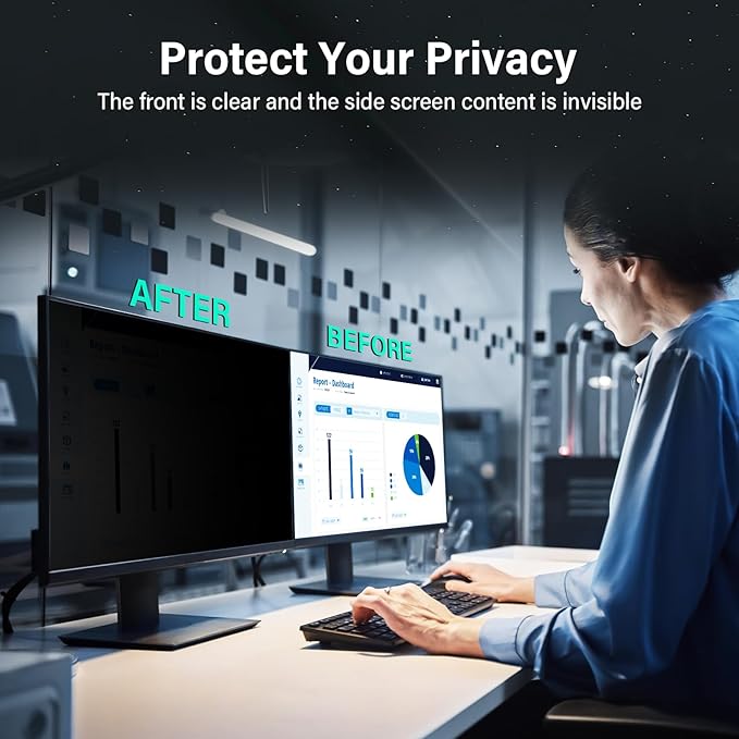 Mao Yeye [2 Pack] 27 Inch Computer Privacy Screen for 16:9 Aspect Ratio Widescreen Monitor, Eye Protection Anti Glare Blue Light Computer Monitor Privacy Filter, Removable 27 in Protector Film