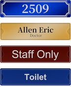 Richboom Acrylic Wall Name Plate Holder, 2x8 Inch, 10 Pack Clear Acrylic Sign Holder Frame with Adhesive Tapes, Door Plates for Home, Office, Classroom