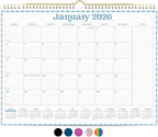 PAPERAGE 2026 Calendar, 12 Months (January 2026 - December 2026), Medium (11.5 in x 14.75 in), Minimalist Wall and Desk Calendar with Monthly Views, Yearly Plans & Notes Section – Pastel
