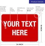 Personalized Custom Red Background Customize for Office, Business, Workplace, Home, Airbnb, Delivery Sign, 18x24 Inches, 3M EGP Reflective .080 Aluminum, Fade Resistant, Made in USA by Sigo Signs