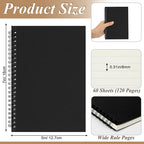 Leelosp 12 Pack Small Spiral Notebook 5 x 7 Inch Lined College Ruled Spiral Journal Wire Bound Notebook Kraft Cover, 120 Pages for Work Students Office Business(Brown, Black)
