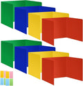 8 Pack Colorful Privacy Floders for Student Desks - Durable Plastic Erasable - Testing Dividers for Classroom - Easy Clean Privacy Shields for Student Testing Desk dividers- Includes Extra Labels