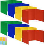 8 Pack Colorful Privacy Floders for Student Desks - Durable Plastic Erasable - Testing Dividers for Classroom - Easy Clean Privacy Shields for Student Testing Desk dividers- Includes Extra Labels