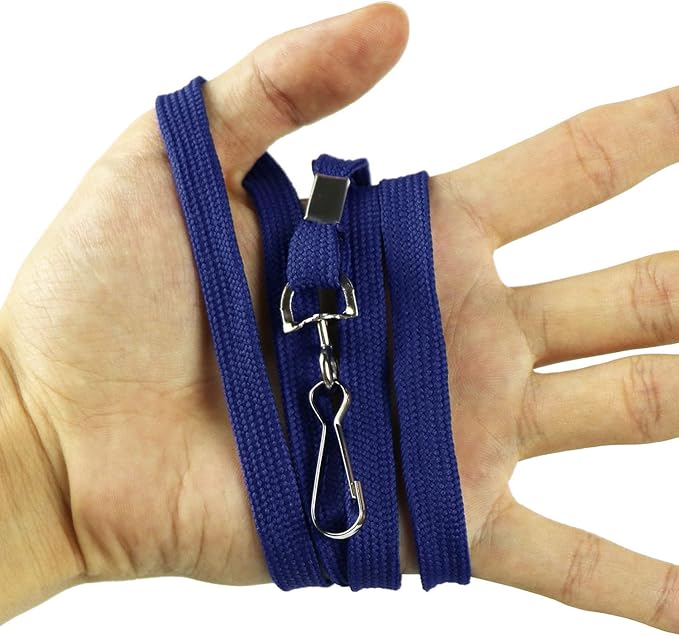 Ollain Badge Lanyards Flat Lanyard Swivel Hooks Durably Neck Bulk lanyards with Clip 100 Pack