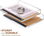 SANRUI 4 Tier Stackable Paper Letter Tray, Acrylic Vertical File Tray A4 Desk Organizer and Accessories Sorter Trays, Clear Workspace Office Supplies Organizers,12inx9.25inx6.6in