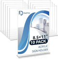 Daofary Acrylic Sign Holder 8.5 x 11 Inches 10 Pack, Double-Sided Stand up Table Top Paper Holder, Store Sign Holders, Plastic Sign Display for Restaurants, Hotels, Office