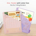 6-Tab Letter Size Dividers for 3 Ring Binder, Wheat Straw Binder Dividers with One Pocket, 6 Pastel Colors, Perfect for School, Office Supplies (1)