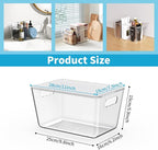 KJIXYUNG 6 Pack Clear Stackable Storage Bins with Lids, Large Plastic Pantry Organizers and Storage Containers for Kitchen Cabinet, Fridge, Closet, Bathroom - BPA-Free Home Organization Must Haves