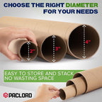 4" x 6" Reinforced Kraft Paper Mailing Tubes, Pack of 6 Tubes with 2 Caps Each – USPS Approved Poster Tube – Made in USA Cardboard Tube for Shipping and Storing Posters, Prints, Artwork, or Documents