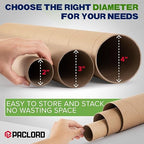 2" x 36" Reinforced Kraft Paper Mailing Tubes, Pack of 4 Tubes with 2 Caps Each – USPS Approved Poster Tube – Made in USA Cardboard Tube for Shipping and Storing Posters, Prints, Artwork, or Documents