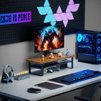 NestNeat Monitor Stand Riser, 24 Inch Computer Monitor Stand for Desk, 2-Tier Wood Desk Shelf Organizer with Storage, Desktop Stand for Laptop/Screen/PC/Printer, Ergonomic Home Office Monitor Stand
