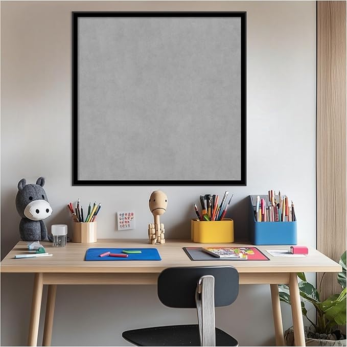 Amanti Art Black Framed Magnetic Board 25x25 Medium Vision Board for use with Magnets, 100% Metal Sheet to Display Items as Office Decor or for Home Organization in mudroom, Kitchen or Kids Room