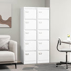 PEUKC 5-Drawer File Cabinet, 16.3" Deep Vertical Metal Filing Cabinet with Lock for Home Office, Anti-Tip 5 Storage Drawers for Letter/Legal/A4/F4 Size (Assemble Required, White)