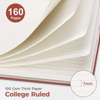 AHGXG Spiral Journal Notebook, 160 Lined Pages, A5 Medium Size (5.7'' x 8.3''), for Men & Women, Journaling, Writing, Work & Office, Hardcover, 100 GSM Thick Paper (Wine Red)