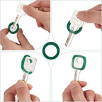 Blulu 80 Pcs Key Labels Key Color Covers Caps Tags Covers Set Plastic Keys Identifier Rings Toppers for Tags Organization House, 2 Styles(Classic Color)