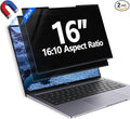 GUDTEKE 2Pack Magnetic 16 Inch Laptop Privacy Screen 16:10 Aspect Ratio, Removable Anti-Blue/Glare Protector Film, Anti Spy Desktop Security Private Filter 16in