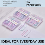 NEEWAY Colorful Large Paper Clips, 2 Inch Jumbo Paper Clips, 150 Count, 3 Pack of 50 (Light Multicolor)