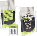 Top Notch Displays Acrylic Brochure Holder for Wall Mounting, Clear Display for 8.5" x 11" Flyers, Literature Holder for Magazines, Pamphlets, Menus, Includes Screws & Plastic Anchors – Pack of 20