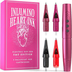 PMU Practice Pen – Wireless Precision Training Tool with 8 Ballpoint Cartridges – for Practicing Eyebrow, Lip, and Eyeliner Design Techniques on Paper – Includes 2 Batteries & Magnetic Case