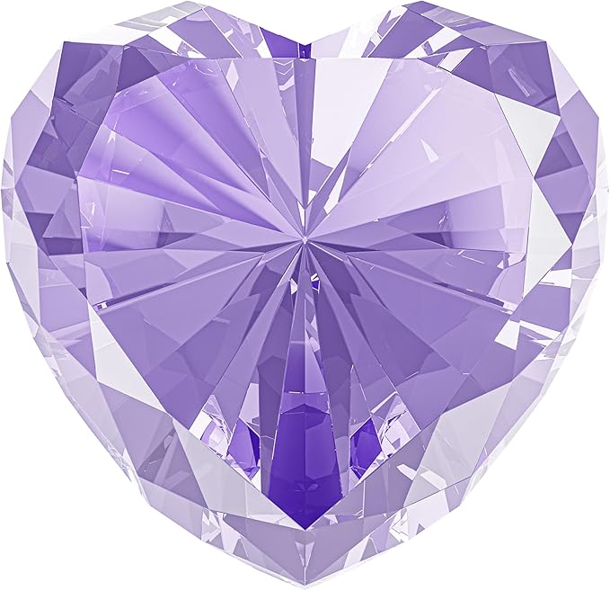 Purple Crystal Diamonds Paper Weights with Gift Box, 80mm Heart Shape Real Crystal Diamond Glass Gems Paperweight, Big Diamonds Birthday Anniversary Women Her Valentine's Day Gifts