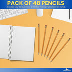 1InTheOffice Lead Pencils, Sharpened Pencils #2 HB, Wood-Cased, Black Lead, Yellow Barrel, 48 Pack