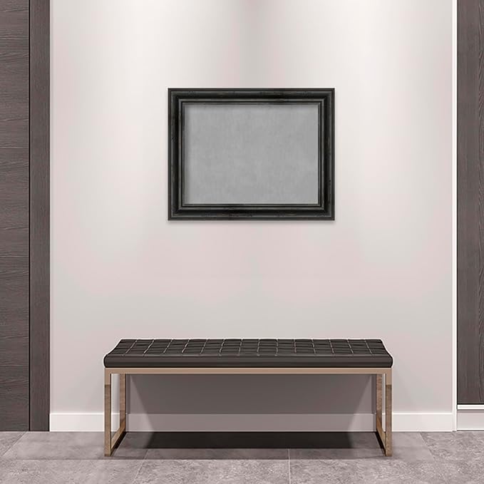 Amanti Art Black Framed Magnetic Board 23x29 Medium Vision Board for use with Magnets, 100% Metal Sheet to Display Items as Office Decor or for Home Organization in mudroom, Kitchen or Kids Room