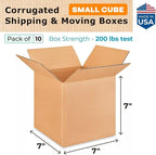 IDL Packaging - B-777-10 Cube Corrugated Shipping Boxes 7"L x 7”W x 7"H (Pack of 10) - Excellent Choice of Sturdy Packing Boxes for USPS, UPS, FedEx Shipping