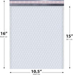 White 10.5x16 Inch Large Poly Bubble Mailers #5 | Padded Envelopes with Self Seal | Air Lined Cushioned Bubble Mailer | Usable Size 10.5x15 | 200 Pack Bulk | Lightweight shipping Bags