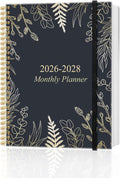 2026-2028 Monthly Planner, Three Years Calendar from January 2026 - December 2028 with Spiral Binding, Inner Pocket, Elastic Closure, 38 Month Planner for Home | School | Office, 8.5" x 11", White Gold Leaf