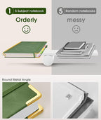 Hardcover Spiral Notebook journal with Removable Dividers Tabs, 300 Pages Leather 5 Subject Notebook College Ruled, 8"x10" Large B5 Notebooks for Work School Note taking, Lined Journal for Women,Green