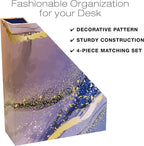 Desk Organizer Set - Floral (Marble)