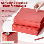 SUNEE 3 Ring Binder 1.5 Inch 1 Pack, Clear View Binder Three Ring PVC-Free (Fit 8.5x11 Inches) for School or Office Supplies, Red