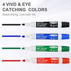 SUQJOY Dry Erase Markers, BulletTip Whiteboard Markers, Low Odor Thick Dry Markers, 36 Bulk 4 Assorted Color Marker for Whiteboard, Classroom, Office & Home(36 Count 4 Colors)
