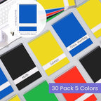 Cholemy 30 Pcs 30 Pcs Spiral Steno Pads 6 x 9 Inches 120 Pages Spiral Notepads Steno Books Ringed Paper Ruled Paper Assorted Color Notebook for Office School Supplies (Multicolor)
