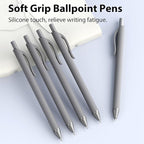 JIMMIDDA Ballpoint Pens Bulk - 107 Pcs Black Ink Pens in Bulk | 1.0 Medium Point Smooth Writing, Wholesale Retractable No Bleed Ball Point Pen for Men Women (Gray Barrel)