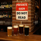 Funny PRIVATE SIGN DO NOT READ Tin Sign – 12x8 Inch Vintage Metal Wall Decor for Bedroom, Office, Man Cave, Dorm or Bar (NOread)