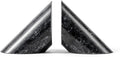 Fox Run 100% Natural Polished Marble Bookends, Black, Set of 2, Angled