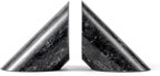 Fox Run 100% Natural Polished Marble Bookends, Black, Set of 2, Angled